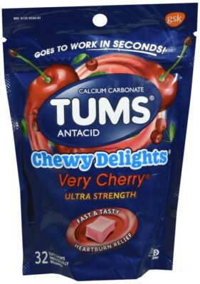 TUMS Chewy Delights Ultra Strength Soft Chews Very Cherry 32 EA