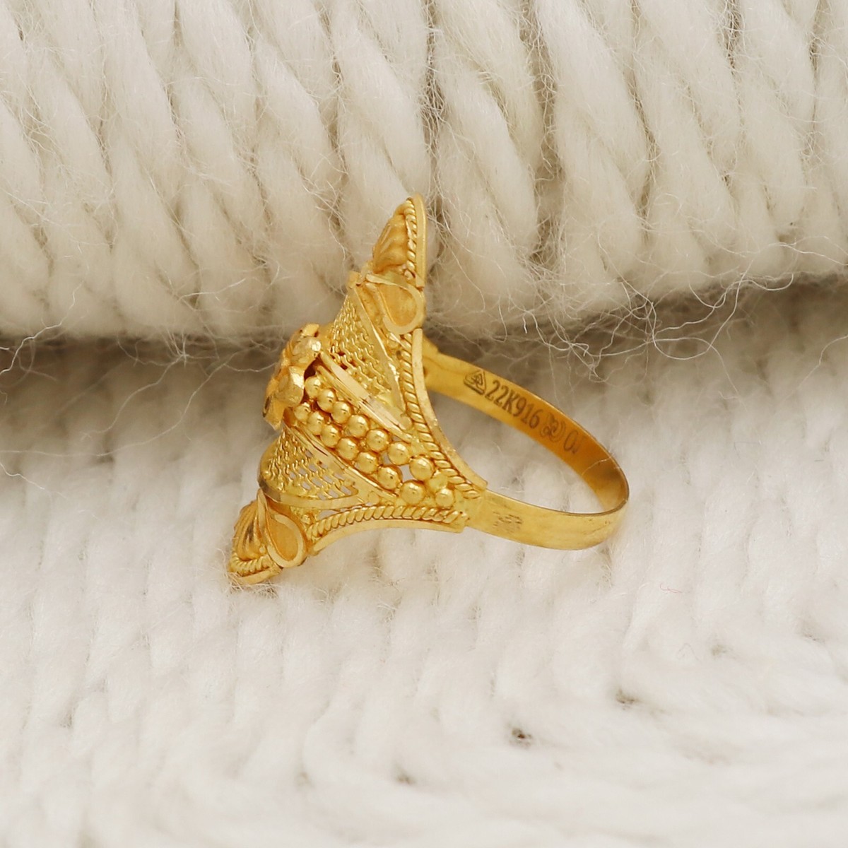 916ゴルドgold ring 16size Mongolian gold 22k Yellow Gold Ring, 22K916 Fine Gold Handmade Ring for unisex or