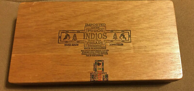 Vintage Imported Puros Indios Handmade Empy Cigar Box