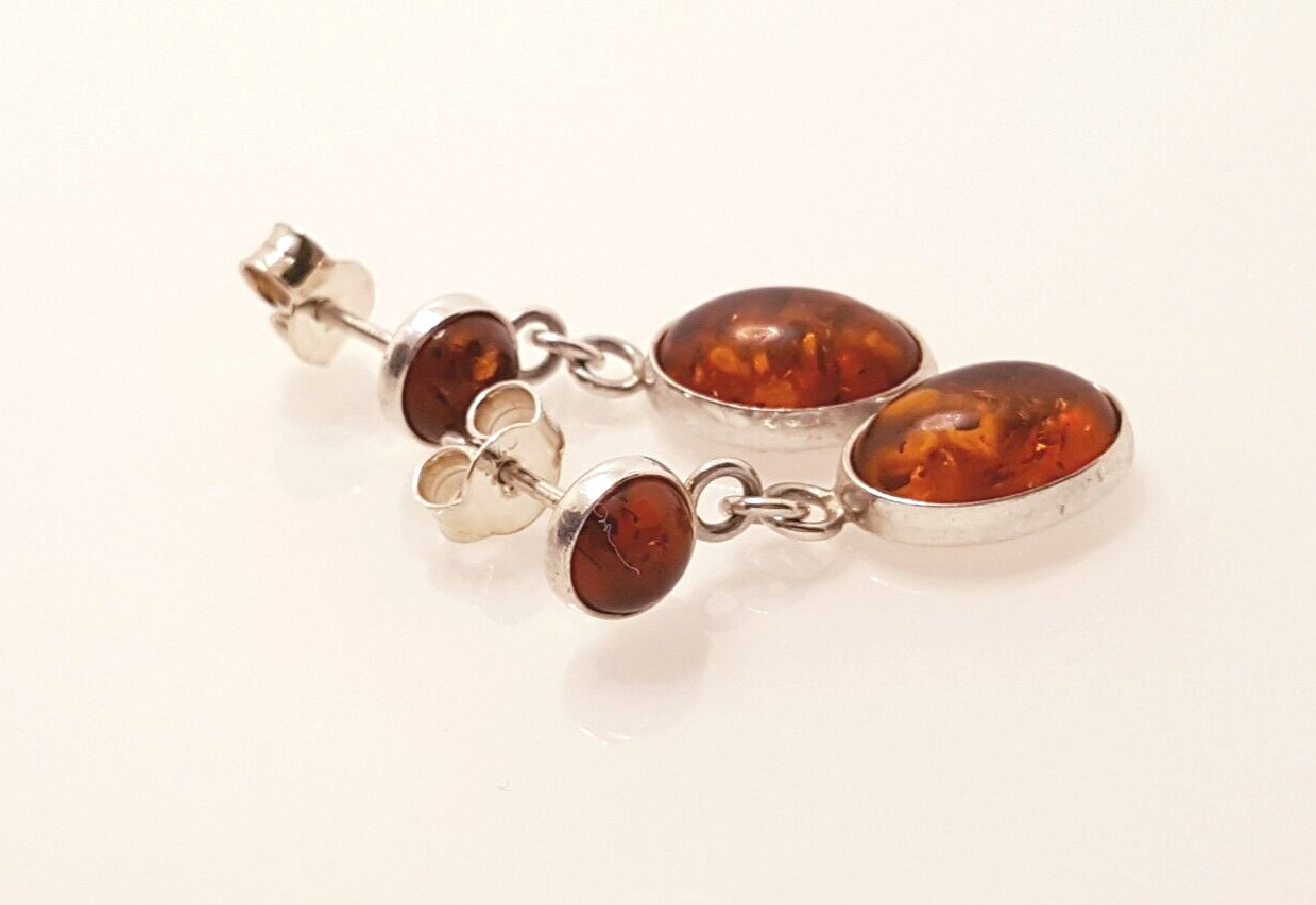 Gorgeous Real Baltic Ambers Stud Dangle Earrings … - image 16