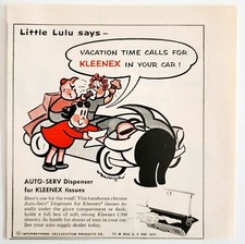 1953 Little Lulu Auto-Serv Kleenex Tissue Dispenser Advertisement Hygiene E91B