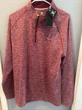 NEW CHUCO GOLF Men's Pullover 1/4 Zipper Shirt Red Heather/Grey Size XXL 2X