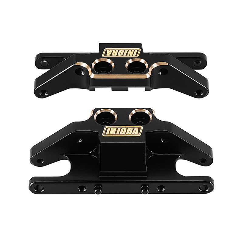 INJORA Black Coating Brass Skid Plate Transmission Mount for