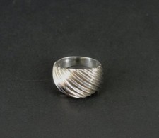 Rib Line Domed Sterling Silver 925 RING Band Size 6
