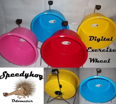 SPEEDHOG Speedyhog - African Pigmy Hedgehog Exercise Wheel 16" with Odometer - Rat Wheel