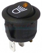 12v/24v Amber LED Mini Round Rocker Switch On/Off Headlight / Work Light Symbol