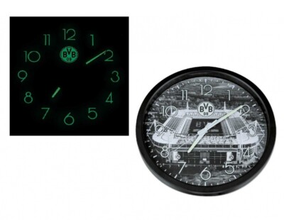 Borussia Dortmund Wanduhr Glow in the dark Uhr Ø 34 cm BVB 09