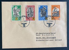 1942 Belgium Waffen SS Feldpost Legion Vlaanderen Cover to Groningen Netherlands