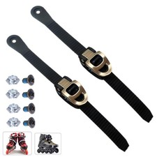 SquEqu 2 Set Roller Skates Strap with Adjustable Buckle Mount NO, Black