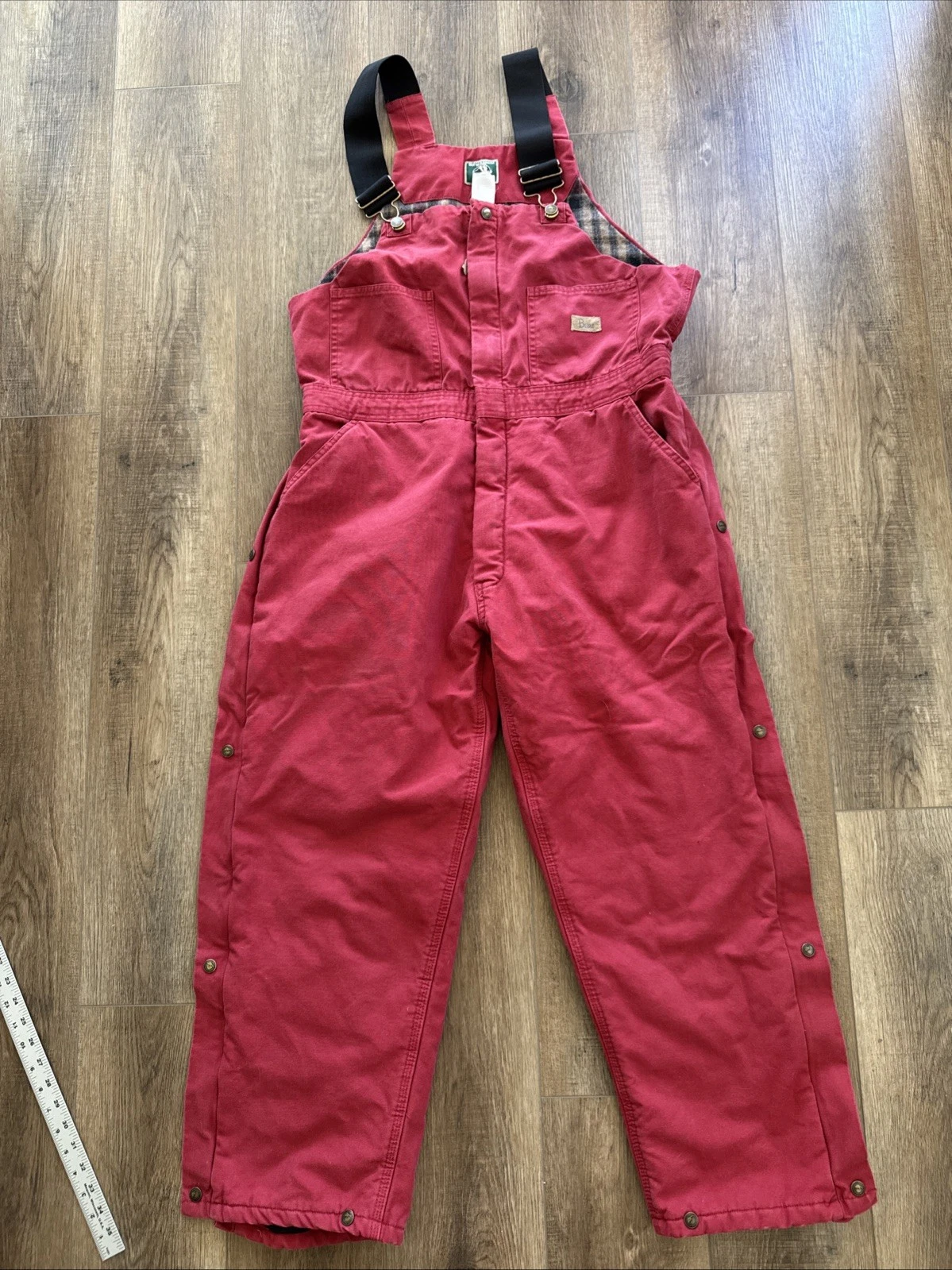 Berne Insulated Bib Workwear Overalls Woman's XL 18-20 Coverall Red Plaid E6