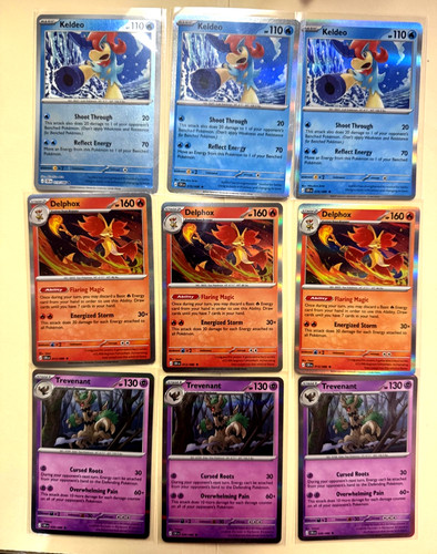 Pokemon Chaos Rising Rare Card Lot Keldeo Delphox Trevenant Holo x9