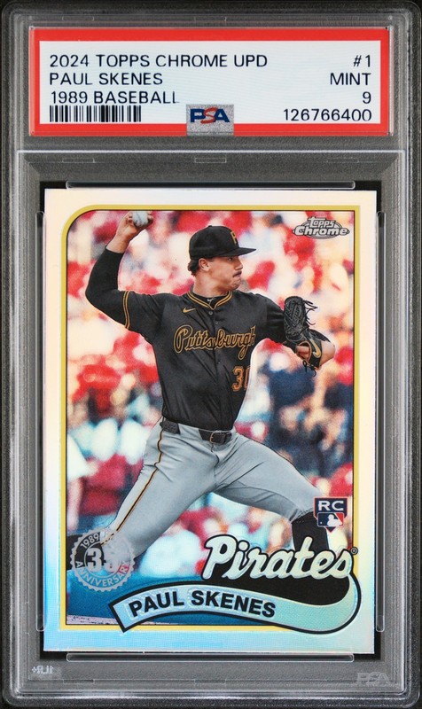2024 TOPPS CHROME UPDATE 1989 TOPPS BASEBALL #1 PAUL SKENES PSA 9