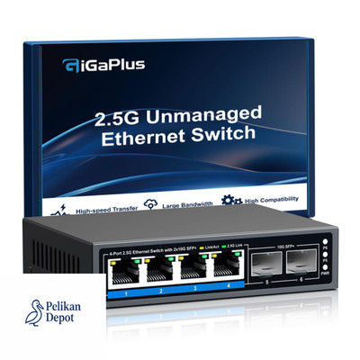 5Gbit Netzwerk Switch 4x2 5G 2x10G SFP 4