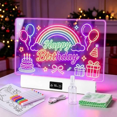 Tablero de Dibujo LED para Niños, Tableta de Dibujo Recargable para Niños con 8 Colores - Imagen 1 de 4