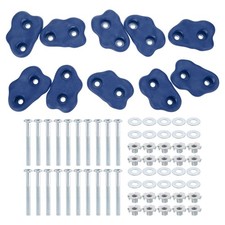 Rock Climbing Holds 10 Pcs Rock Wall with Double Holes for Playground Blue-D