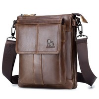 Vintage Men Briefcase Genuine Leather Crossbody Messenger Shoulder Bag Handbag