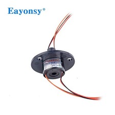 Flange hole 5mm Mini Slip Ring 4/6 Wires 2A Low Noise Compact Rotary Connector