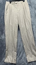 Lauren Ralph Lauren Mens Size 34X34 Beige Polyester Pleated Pants New U9 