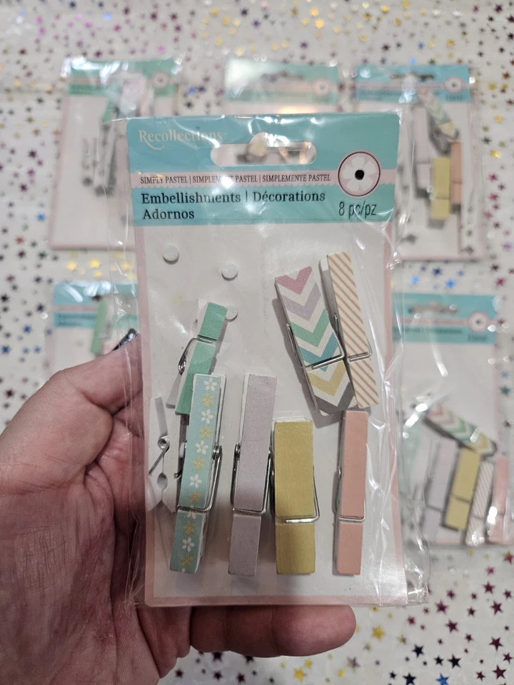 Lote de 100+ pinzas para ropa de madera de colores pastel para manualidades y manualidades hágalo usted mismo Foto 4 de 4