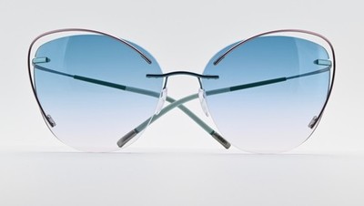 SILHOUETTE TMA ATWIRE Sonnenbrille 8163 75 5040 Cat Eye Titan Türkis Blau Lens