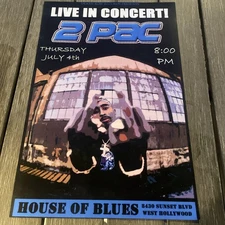2pac House of Blues poster Death Row Records
