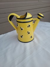 Dept 56 Buzz Bumble Bee Gold & Black Bees Ceramic Watering Can Home Garden Decor