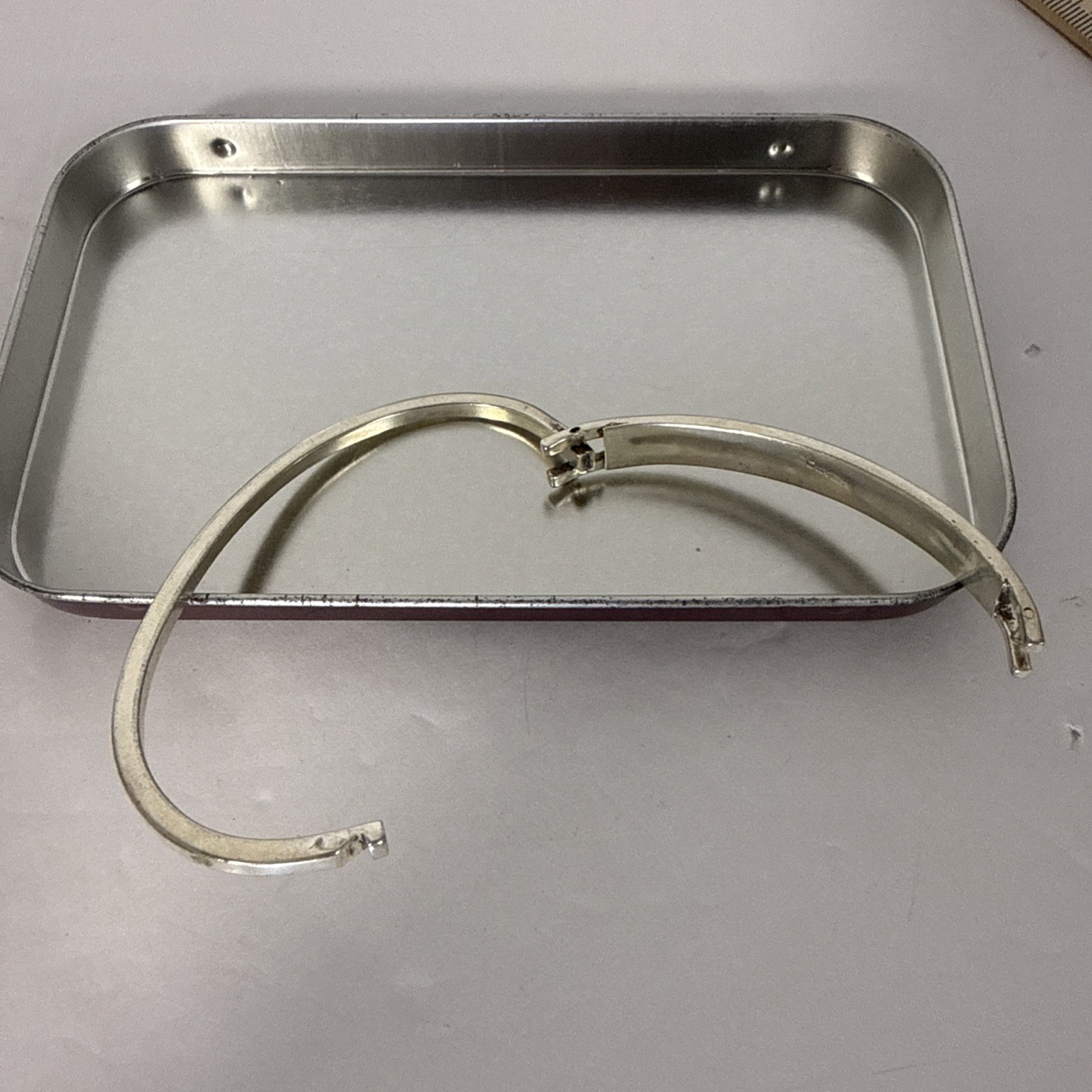 Mexico 925 Solid Silver hinged bangle bracelet-gr… - image 3