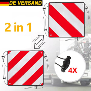 2in1 Warntafel für Italien Spanien Portugal 50 x50CM Reflektierendes Warnschild