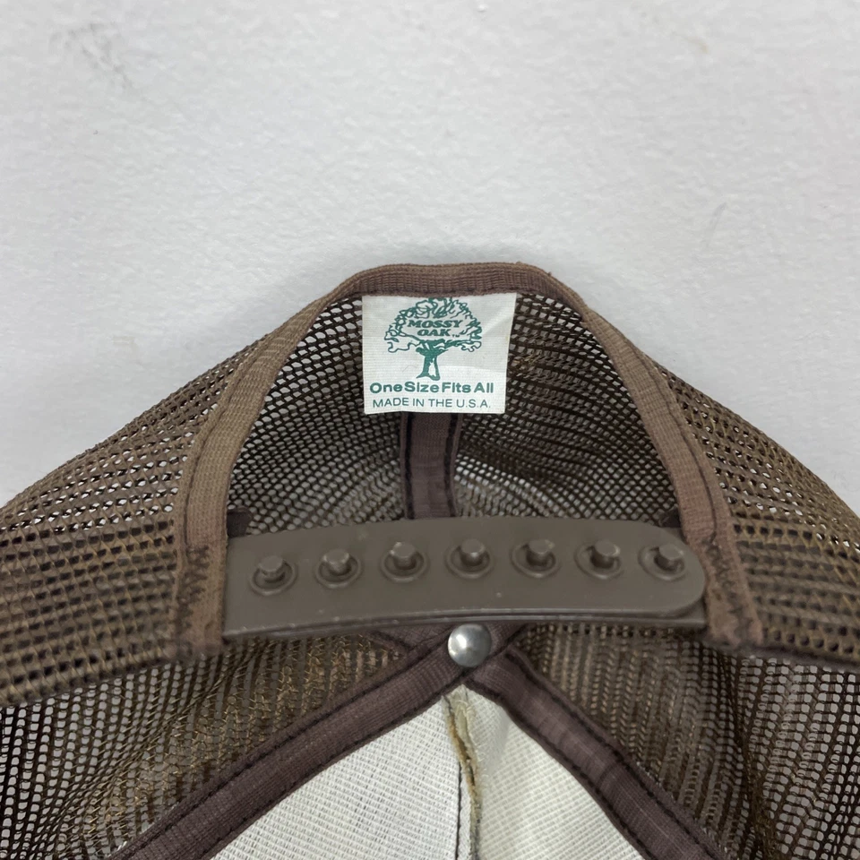复古 Mossy Oak 迷彩帽子空白平沿网眼卡车司机美国制造罕见 — 第 4/4 张图片
