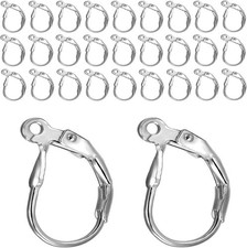 BEADNOVA Stainless Steel Leverback Earring Hooks 100pcs French Ear Silver