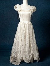 VTG GUNNE SAX Jessica McClintock Ivory Dress Size 5 See Measure