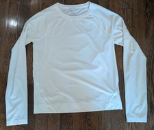 Athletic Girl Catching Raise UPF Top Size Large 12 White