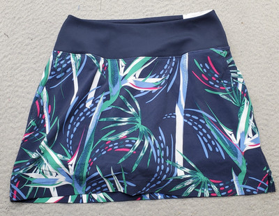 PUMA Forever Better Golf Skort With Liner Women XS Multi Palm Leaf Print Pull On