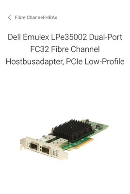 Dell Emulex LPe35002 Dual-Port FC32 Fibre Channel Hostbusadapter, PCIe Volle Höh