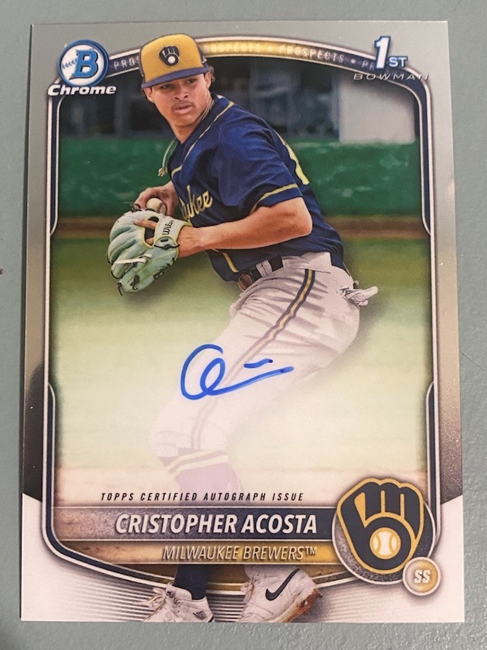 2025 Bowman Chrome - Cristopher Acosta 1st Bowman Prospects Autographs #CPA-CAC