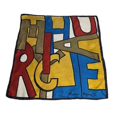 Vintage Michael Murray 21" Square Scarf Abstract Alphabet Print Letters Logo