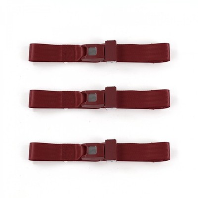 Ford Falcon 1960 - 1963 Standard 2pt Burgandy Lap Bench Seat Belt Kit - 3 Belts 