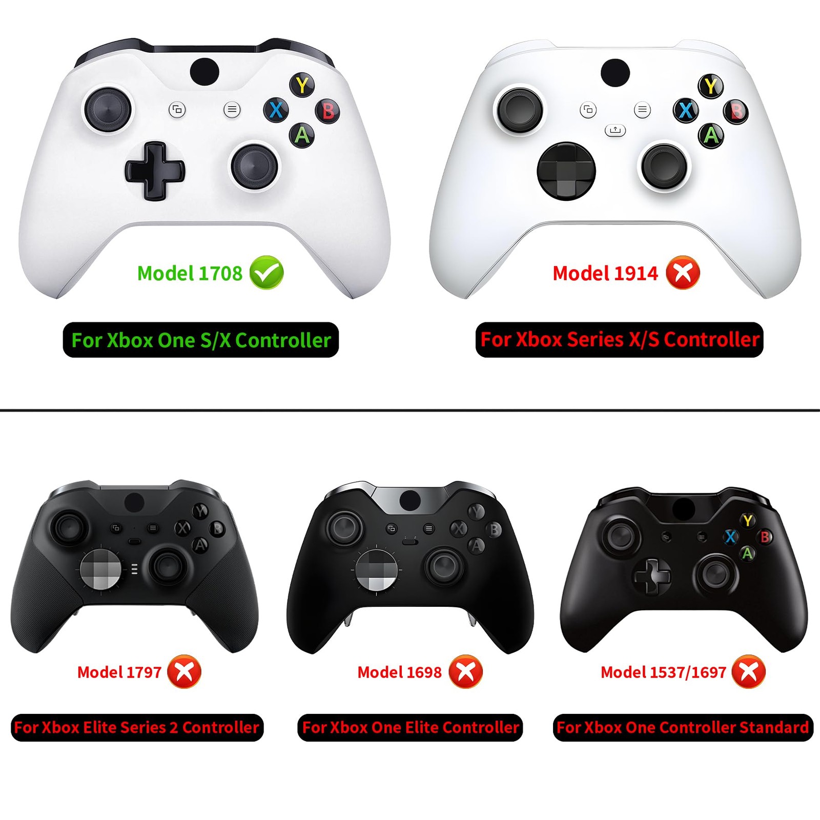 Coque avant de remplacement Xbox One X, façade manette Xbox One S, coque shell - 2