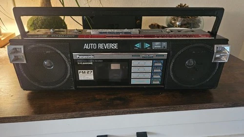 Panasonic FM 27 Ambience Black AM/FM Stereo Boombox Cassette Player Auto Reverse