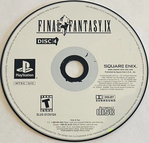 Final Fantasy IX / 9  (PlayStation 1, PS1) DISC 4 ONLY | NO TRACKING | M2523