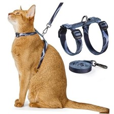 Cat Harness and Leash Set - Escape Proof Adjustable Cat Harness, Brooklyn Grey