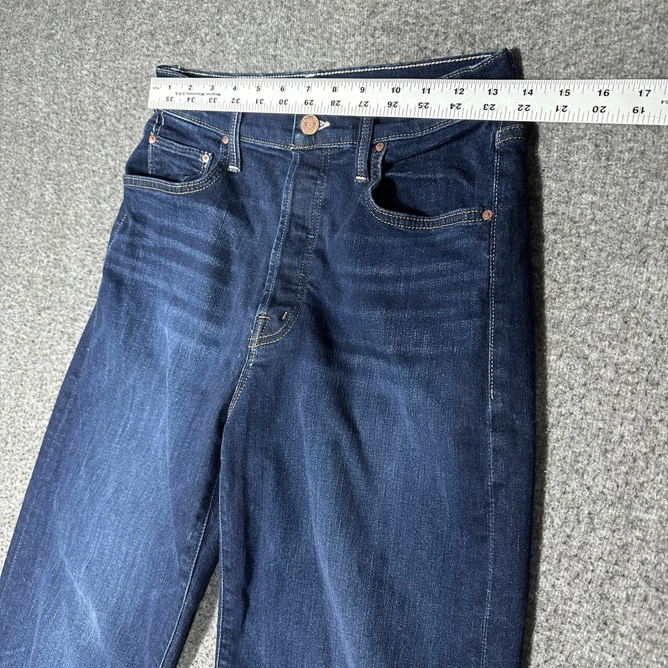 Pantalones de mezclilla elásticos con botones al tobillo MOTHER The Rambler lavado oscuro sin límites talla 28 Foto 4 de 4