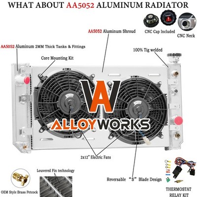 3-Row Radiator Shroud Fan Relay For 1988-94 Chevy S10 Blazer GMC S15 4.3L V6 NEW