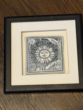 Marsha McCarthy-Original  Tile-Framed Play in the Warmth of the sun -4" Sq.