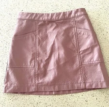 Girls' Faux Mauve Pink Leather Mini Skirt - Art Class Black S (6/6x) Pre-own