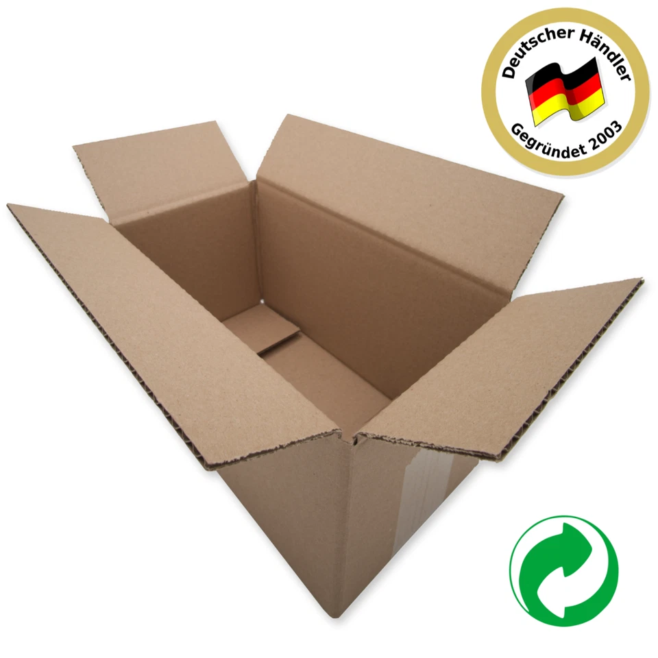 Braune Faltkartons 240x130x130mm 1.2 B-Welle 1-wellig Versandkarton 24x13x13cm - Bild 1 von 3