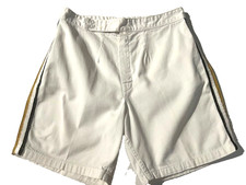 Vintage 60s 70s Mens White Cotton Swim Surf Board Shorts Trunk sz 28 Tennis