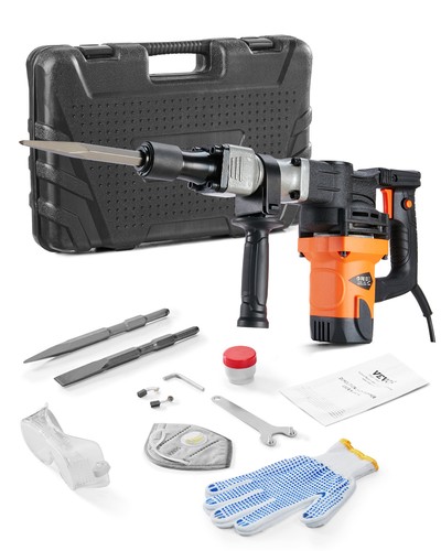 VEVOR Marteau Piqueur Perforateur Burineur Démolition 1400 W 2 Burins 2900 BPM - Photo 1/12