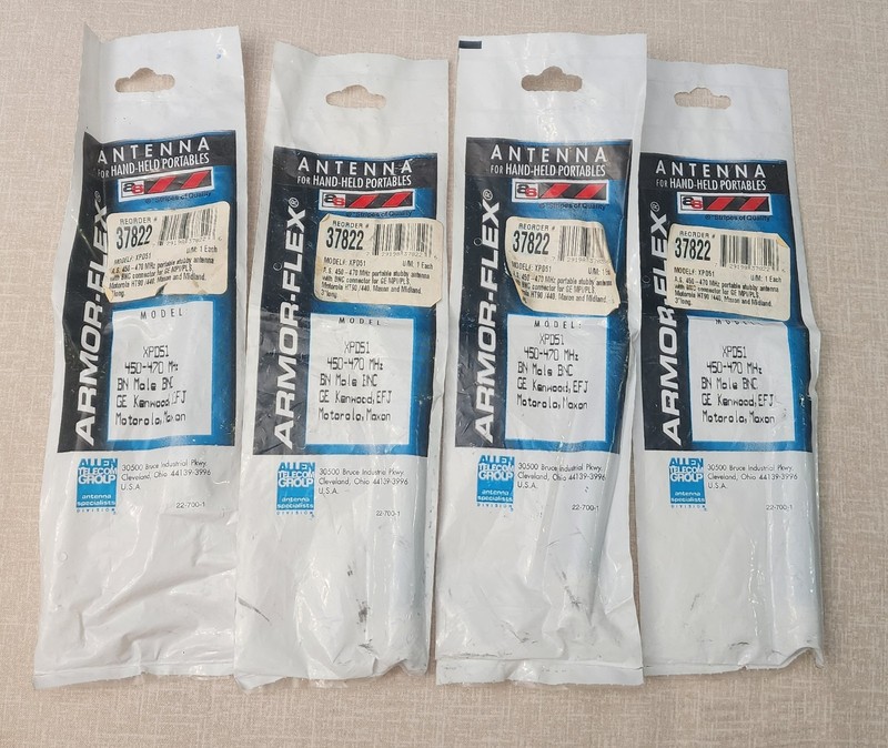 Lot of 4 Armor-Flex XPD51 A.S. 450-470 MHz Portable Stubby Antenna W/ Male BNC