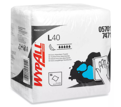 Kimberly-Clark WypAll Industrial All-Purpose L40 Wipers 05701 2-pack of 56